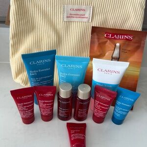 Clarins 12-piece travel skincare set
